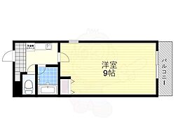 リヴェール千里 1Kの間取図画像