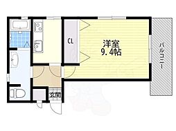 こすもらいふ緑地公園 1Kの間取図画像