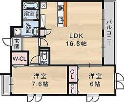 エスペランサ桃山台 2LDKの間取図画像