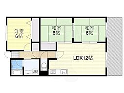 あーばん・おくき 3LDKの間取図画像