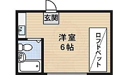 メゾン千里山 ワンルームの間取図画像