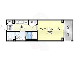 グランカーサ緑地公園 1Kの間取図画像
