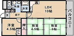 サンパレス桃山台 3LDKの間取図画像