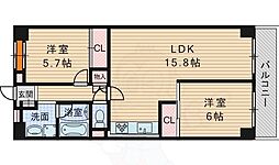 日商岩井緑地公園マンション 2LDKの間取図画像