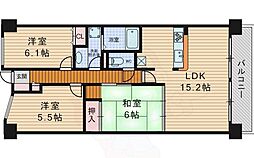 ガーデンフラッツ豊中旭ケ丘センタープレイス 3LDKの間取図画像
