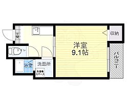 ノルドリュース 1Kの間取図画像