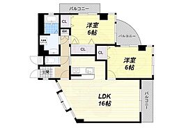 クレセント千里山 2LDKの間取図画像