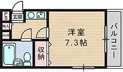 エスポワール21 1Kの間取図画像