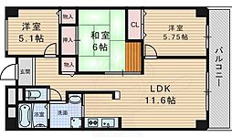 グランベール桃山台 3LDKの間取図画像
