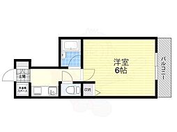 グリーンハウス緑地 1Kの間取図画像