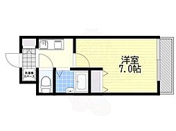 アジュール千里山 1Kの間取図画像