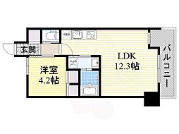 レジディア千里藤白台 1LDKの間取図画像