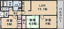 グリーンヒルパート2 2SLDKの間取図画像