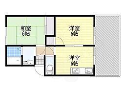 メゾンコスモス 2LDKの間取図画像