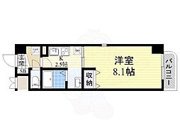 モンプランドール千里 1Kの間取図画像