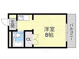 シャルムハイツ小野原 1Kの間取図画像