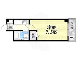 山本ハイツ 1Kの間取図画像