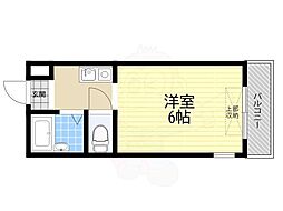 門戸サンヴァレイハイツ 1Kの間取図画像