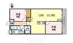 昌永ハイツ 2LDKの間取図画像