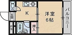 サンローズ春日 1Kの間取図画像