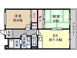 サカイコーポ 2DKの間取図画像