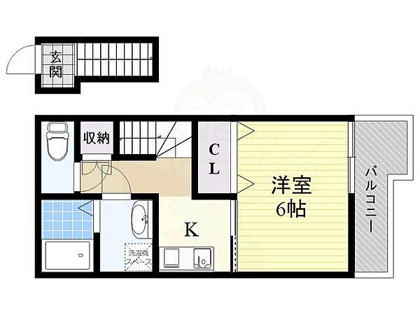 リーフジャルダン富田駅前 ｜大阪府高槻市富田町１丁目(賃貸アパート1K・2階・30.37㎡)の写真 その2