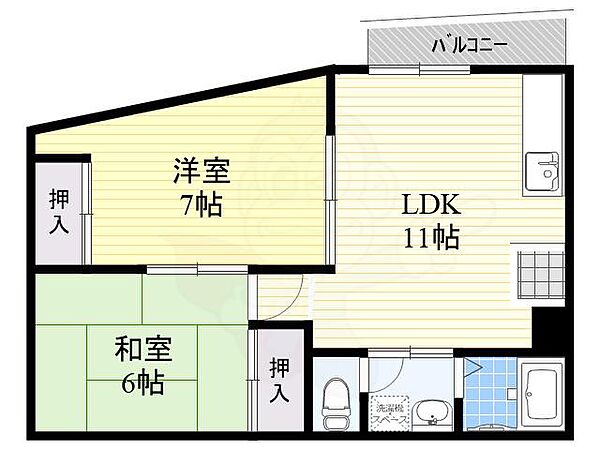 ハイツ白菊 ｜大阪府高槻市富田町２丁目(賃貸マンション2LDK・2階・50.00㎡)の写真 その2