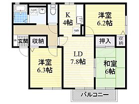 サンビューラ津之江B棟  ｜ 大阪府高槻市津之江北町5番36号（賃貸アパート3LDK・1階・65.45㎡） その2