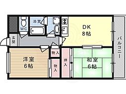 ラウレール・ヒラタ 2DKの間取図画像