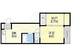 明田マンション 1SDKの間取図画像