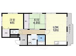 グランディ栄町 2LDKの間取図画像