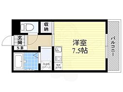 オークウッズ高槻 ワンルームの間取図画像