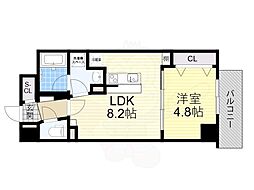 オープストフェルト 1LDKの間取図画像
