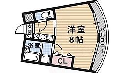 アップルハイツ南芥川 1Kの間取図画像
