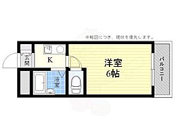 フルーレ 1Kの間取図画像
