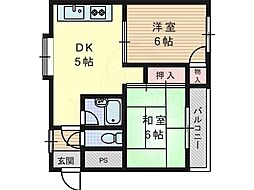 シャトレーコトブキ 2LDKの間取図画像