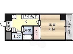 ヴェリッシモ芥川 1Kの間取図画像