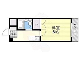 川西エンビィハイツ 1Kの間取図画像