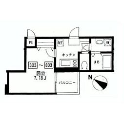 MMKビル 1Kの間取図画像