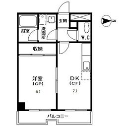 アルカディア中野 1DKの間取図画像