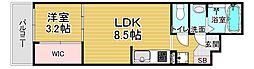 シエーナグランデ四条烏丸 1LDKの間取図画像