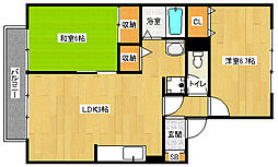 JR東海道・山陽本線 向日町駅 徒歩10分の賃貸アパート 2階2DKの間取り