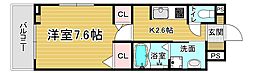 オーサム ヴィレッジ 京都桂 1Kの間取図画像