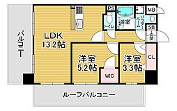 アスヴェル京都西大路SOUTH 1LDKの間取図画像