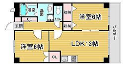 プルーリオン上桂 2LDKの間取図画像