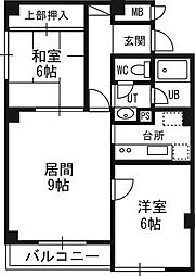 ル・ノール平岸駅前 2LDKの間取図画像