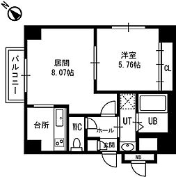 ラペズマン宮の沢 1LDKの間取図画像