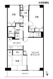 岸根公園ハイツ 3LDKの間取図画像