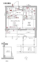 クレイシアIDZ横浜大倉山 1DKの間取図画像