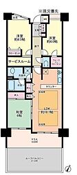 コスモ新横浜 3SLDKの間取図画像